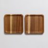 SET X 2 BANDEJITAS CUADRADAS DE ACACIA 15 CM
