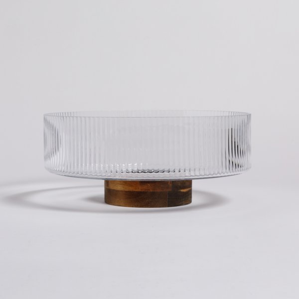 BOWL DE VIDRIO CON BASE DE ACACIA 2,7 - Image 3