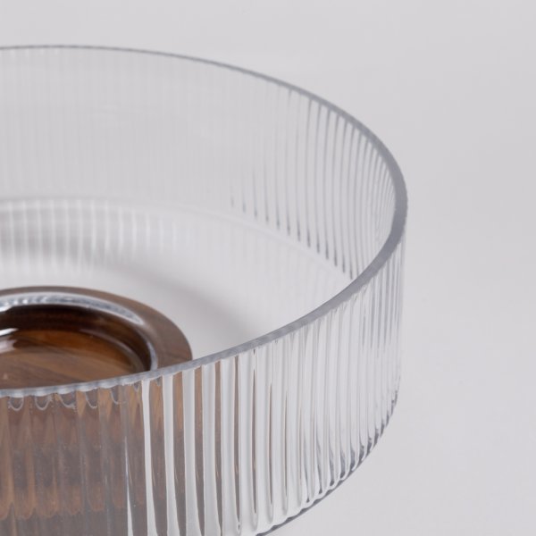 BOWL DE VIDRIO CON BASE DE ACACIA 2,7 - Image 2