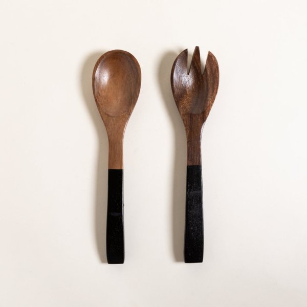 SET CUCHARA Y TENEDOR ACACIA MANILA BLACK - Image 3