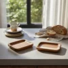 SET X 2 BANDEJITAS RECTANGULARES DE ACACIA 12X9 CM
