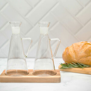 SET DE ACEITERA Y VINAGRERA CÓNICAS CON ASA 200 ML