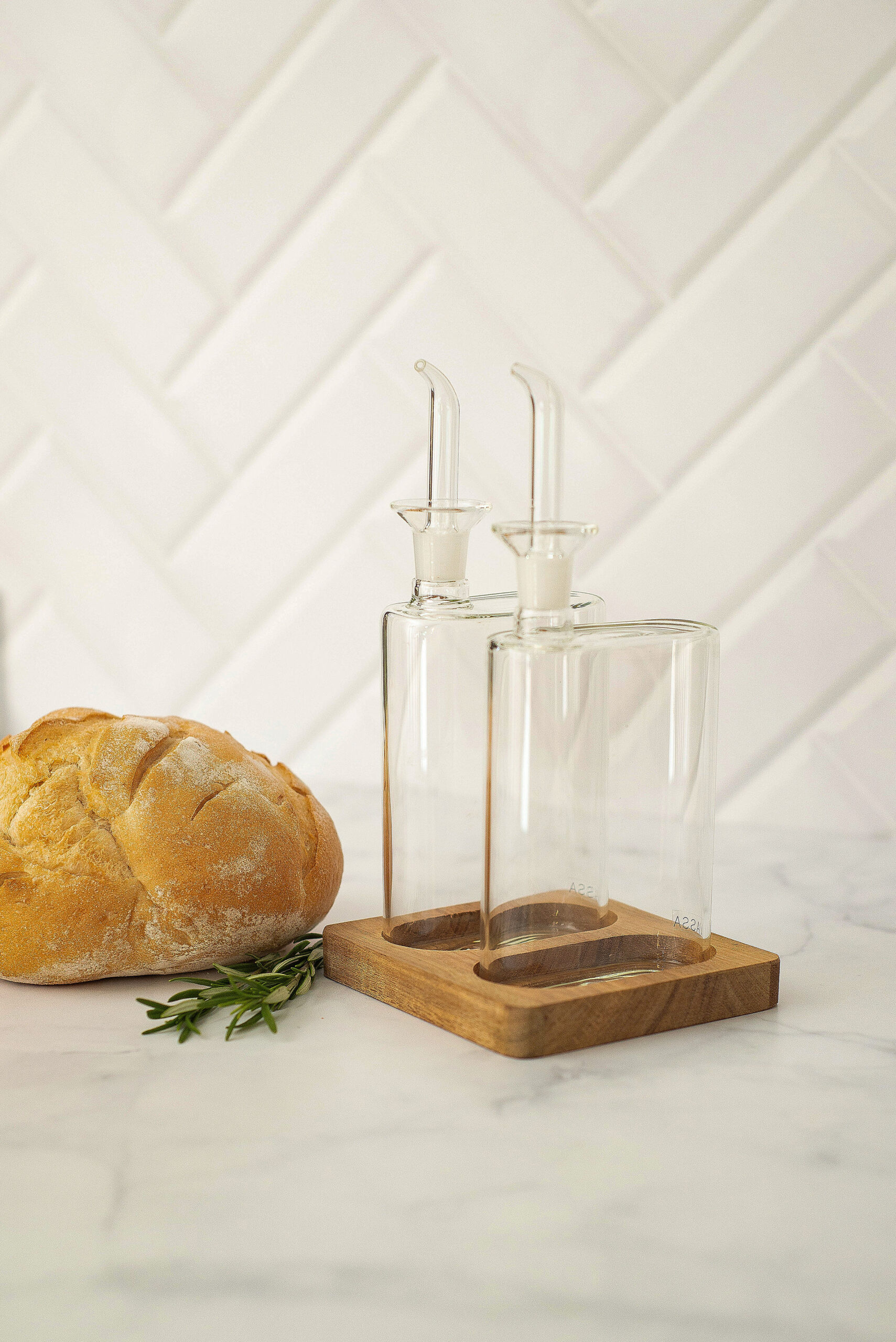 SET DE ACEITERA Y VINAGRERA RECTANGULARES 200 ML