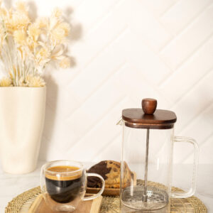 CAFETERA CON EMBOLO TAPA ACACIA 1000 ML