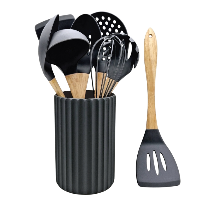 SET x9 UTENSILIOS SILICONA NEGRO CAROL - Image 2