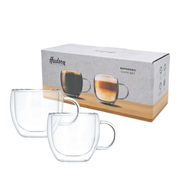 SET x2 TAZA DOBLE VIDRIO 80ml HUDSON - Image 2