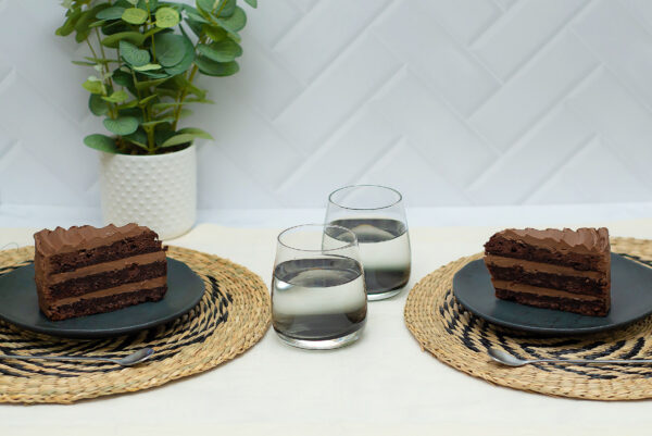 SET X 6 VASOS BASE NEGRA 300 ML