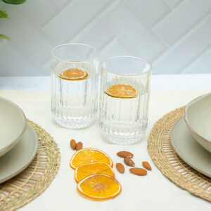 SET DE 6 VASOS ALTOS STRIPES 350 ML