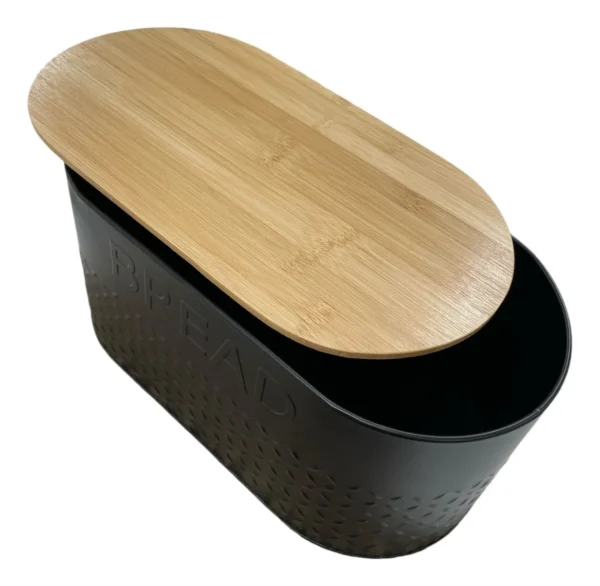 LATA ACERO NEGRA T/BAMBU "BREAD" - Image 2
