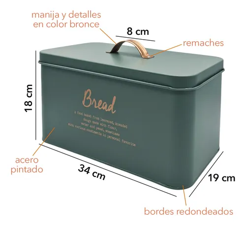 LATA ACERO VINTAGE VERDE "BREAD" - Image 4