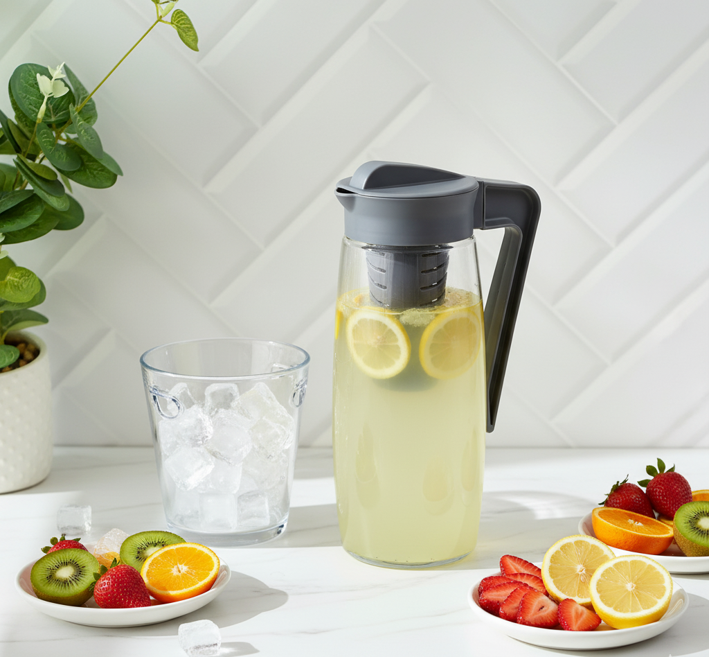 JARRA DE VIDRIO TAPA GRIS 1600 ML