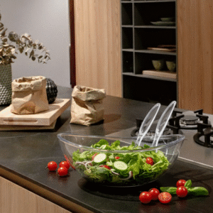 ENSALADERA OVAL DE ACRILICO TRANSPARENTE 3300 ML