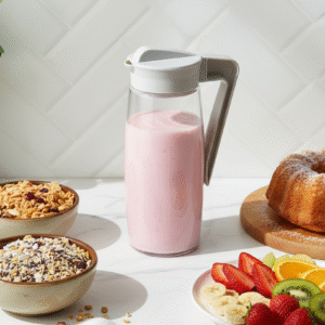 JARRA DE VIDRIO CLASSIC TAPA BEIGE 1600 ML