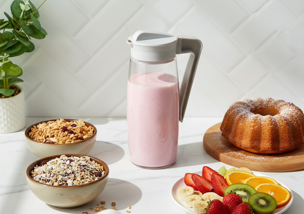 JARRA DE VIDRIO CLASSIC TAPA BEIGE 1600 ML