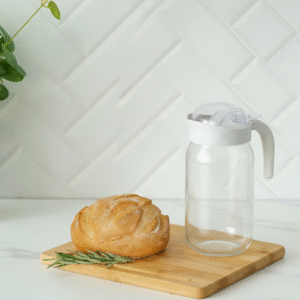 ACEITERA GASTRONOMICA DE VIDRIO TAPA BEIGE 1000 ML