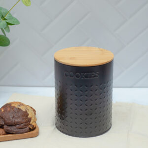 LATA ACERO NEGRA T/BAMBU "COOKIES"