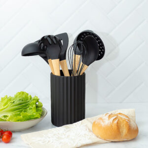 SET x9 UTENSILIOS SILICONA NEGRO CAROL