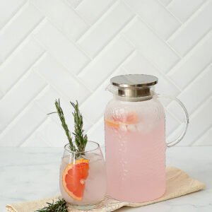 JARRA DE VIDRIO RECTA TAPA ACERO 1800 ML