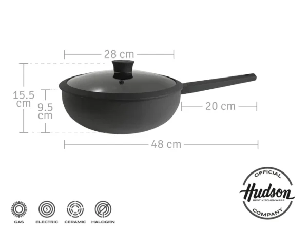 WOK HUDSON TOTAL BLACK 28cm. - Image 2