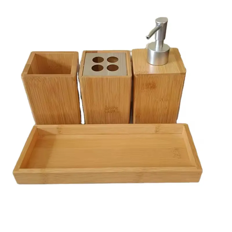 SET DE BAÑO DE BAMBÚ CON BANDEJA - Image 3