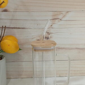 JARRO VIDRIO T/BAMBU Y SORBETE 380ML