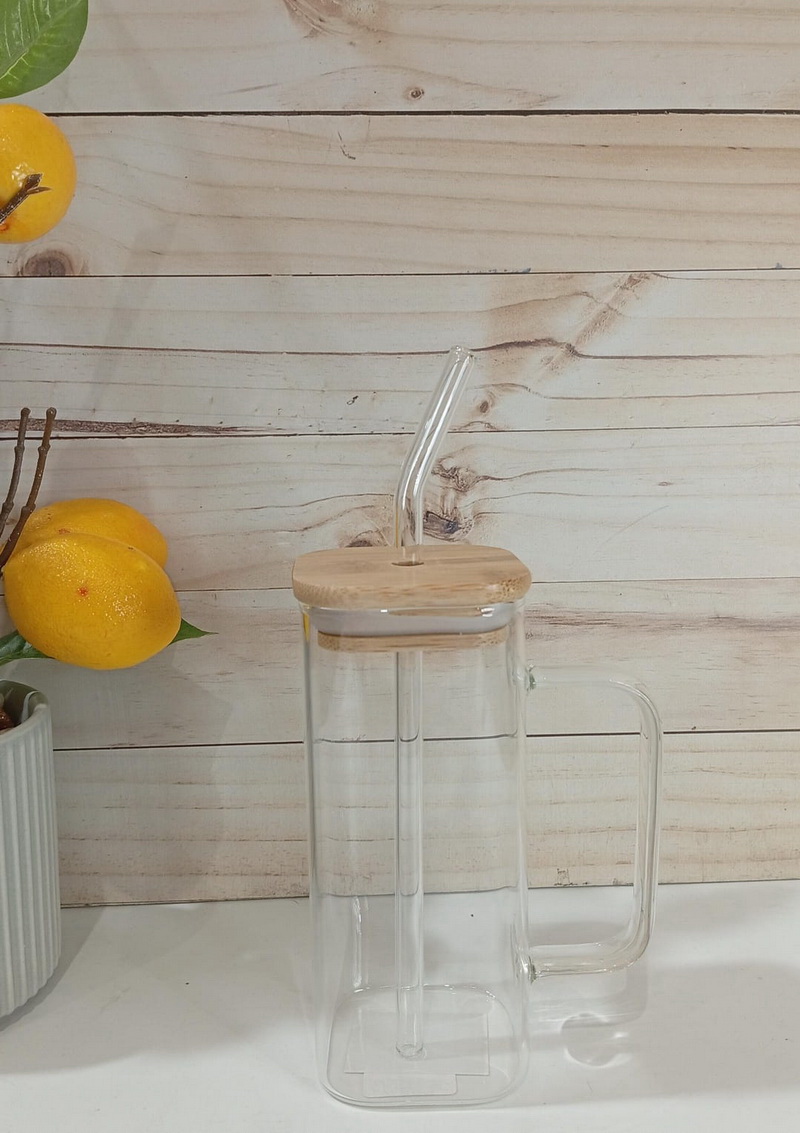 JARRO VIDRIO T/BAMBU Y SORBETE 380ML