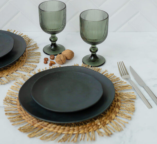 PLATO PLAYO ORGANICA PLAIN NEGRO