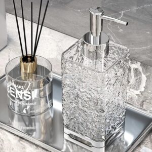 DISPENSER ACRÍLICO CON BASE CROMADA