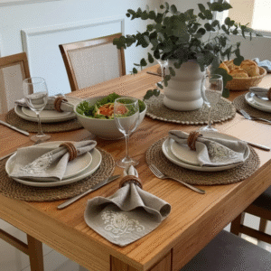 SERVILLETA DE TUSOR CON APLIQUE