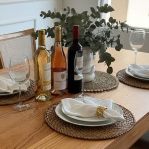 SERVILLETAS DE TUSOR BLANCO CON APLIQUE