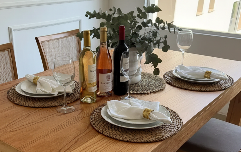 SERVILLETAS DE TUSOR BLANCO CON APLIQUE