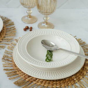 PLATO HONDO BLANCO LINEA ROMA