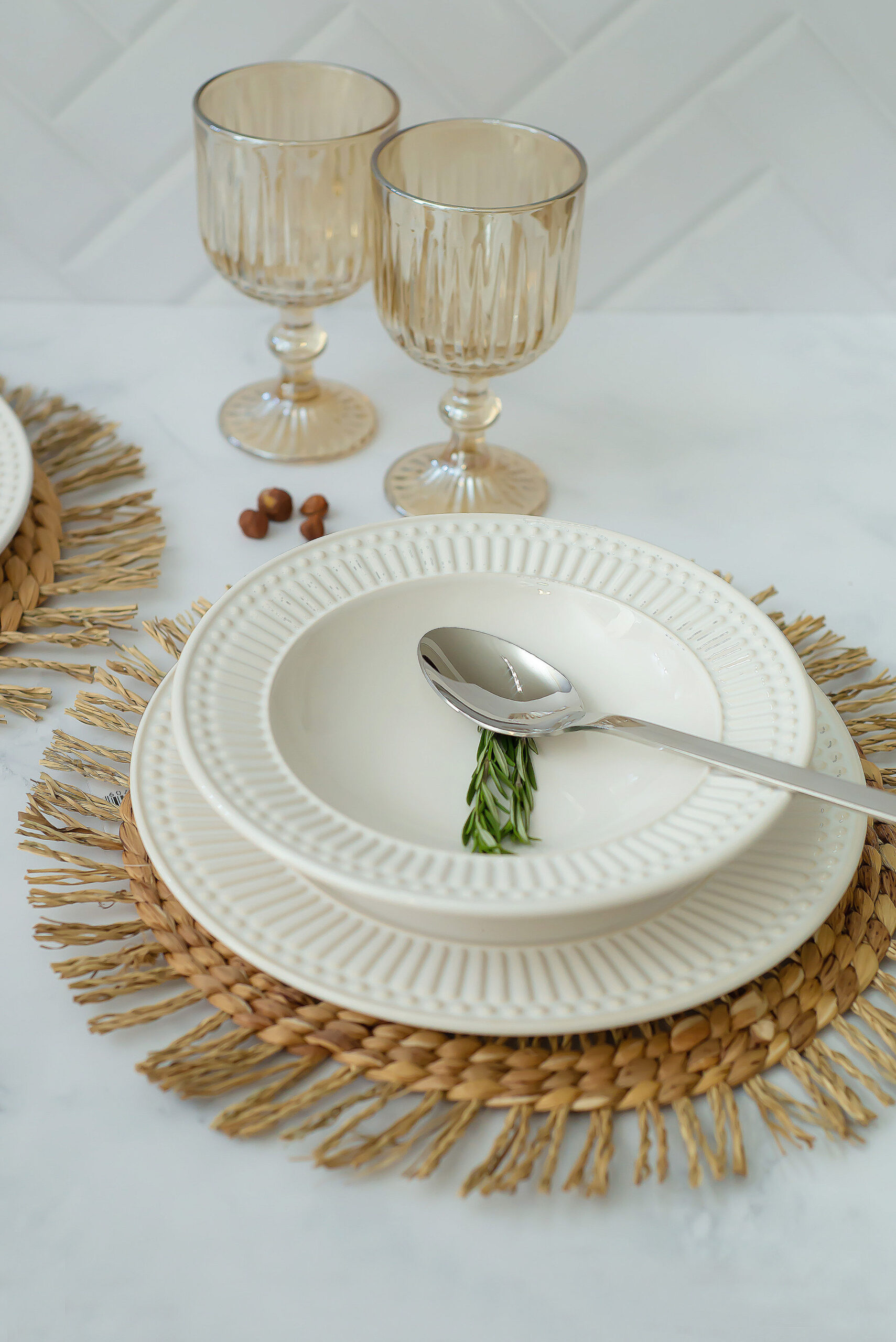 PLATO HONDO BLANCO LINEA ROMA