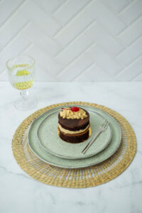 PLATO DE POSTRE LINEA ORGANICA PISTACHO