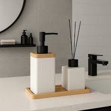 SET DE BAÑO DE CERÁMICA Y BAMBÚ - Image 2