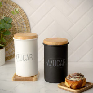 TARRO AZUCAR TAPA MADERA BLANCO