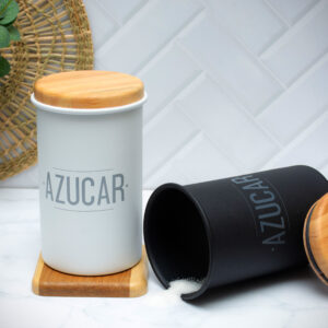 TARRO AZUCAR TAPA MADERA NEGRO