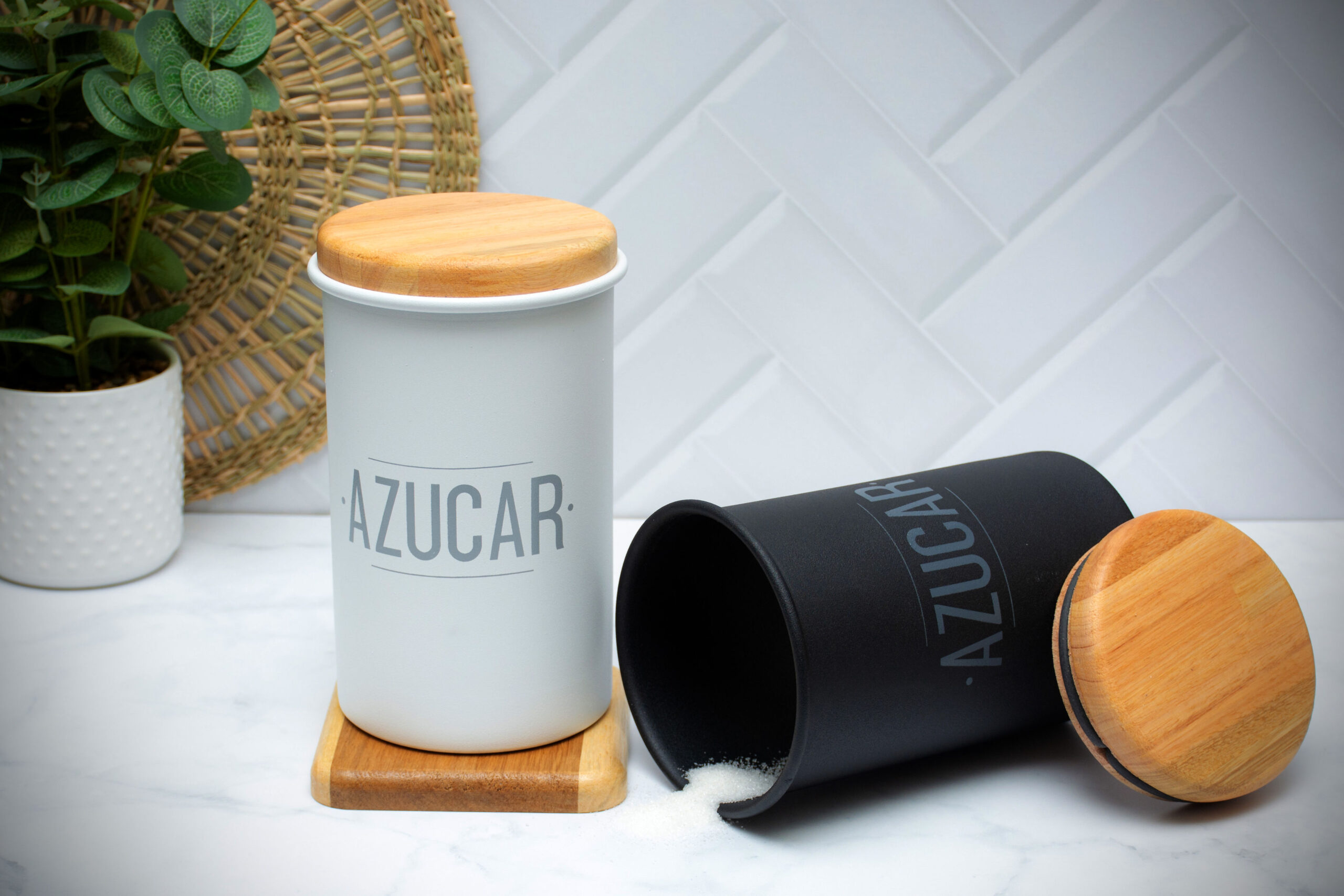 TARRO AZUCAR TAPA MADERA NEGRO