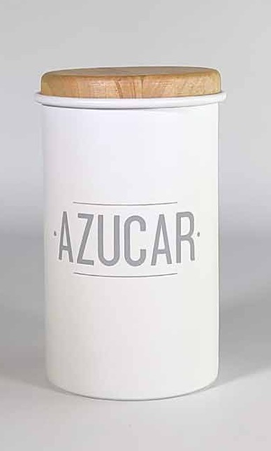 TARRO AZUCAR TAPA MADERA BLANCO - Image 4