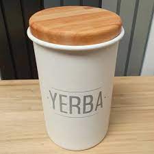 TARRO YERBA TAPA MADERA BLANCO - Image 2