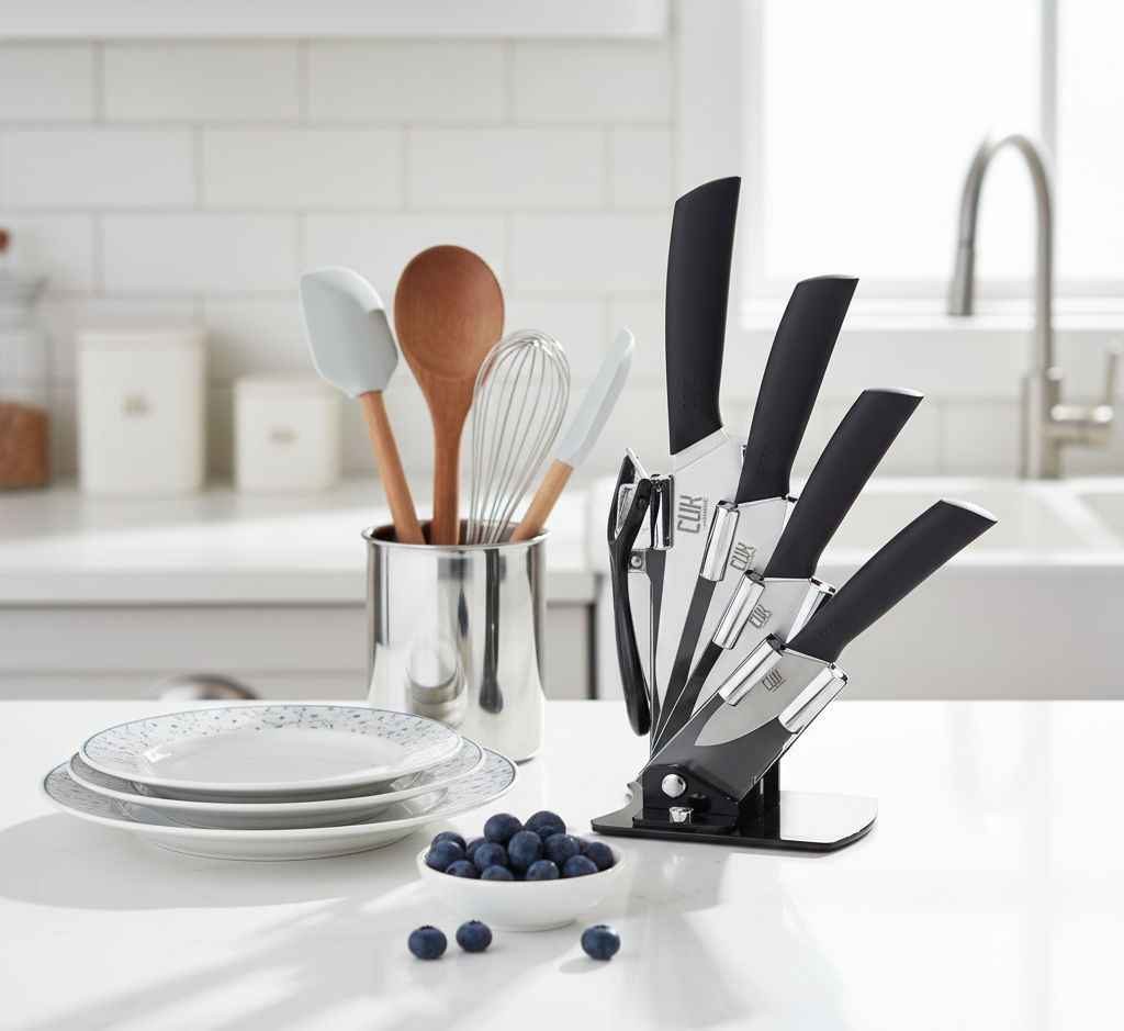 SET DE CUCHILLOS DE CERAMICA Y SILICONA GADNIC