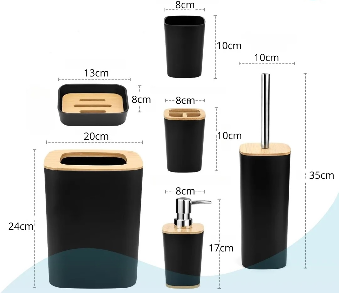 SET ACCESORIOS PARA BAÑO EN BAMBU ESTILO NORDICO - Image 2